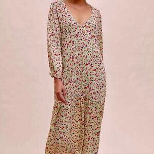 Faithfull The Brand Bastille Les Fleurs Ditsy Floral Tiered Midi Dress S